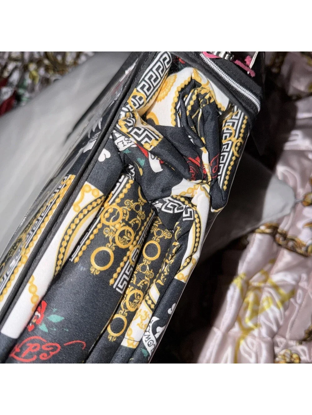 Ed Hardy Black 6 pc Cal King Sheet Set Hearts, Skulls, Roses, w/4 Pillowcases